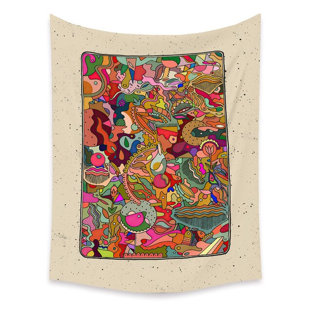Gobeliny Czeskie Trippy Wall w stylu Hippie z kwiatową Mandala, indie gobelin ścienny abstrakcyjny, dywan artystyczny, dekoracja w stylu Boho na sofę, jogi - Wianko - 148