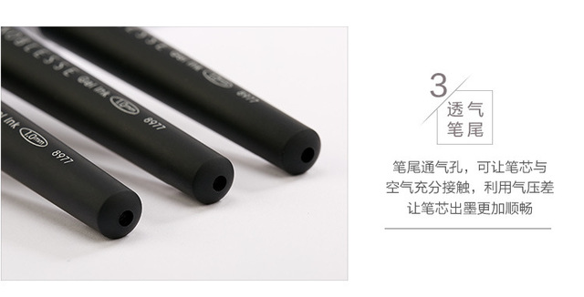 Pakiet 3 żelowych długopisów o dużej pojemności 1.0mm - pióra biznesowe, do pisania w biurze i szkole - Wianko - 18