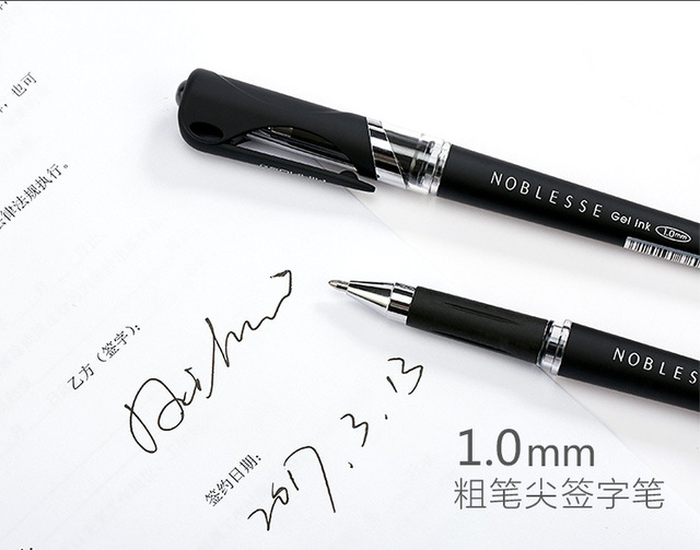 Pakiet 3 żelowych długopisów o dużej pojemności 1.0mm - pióra biznesowe, do pisania w biurze i szkole - Wianko - 3