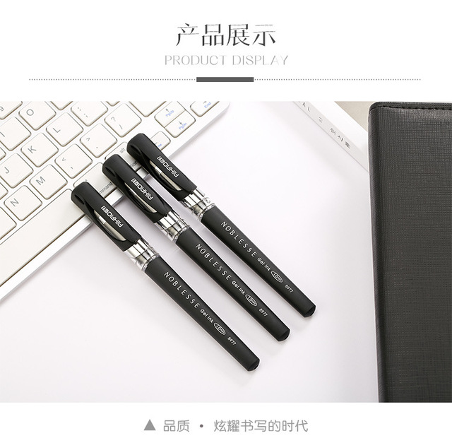 Pakiet 3 żelowych długopisów o dużej pojemności 1.0mm - pióra biznesowe, do pisania w biurze i szkole - Wianko - 10