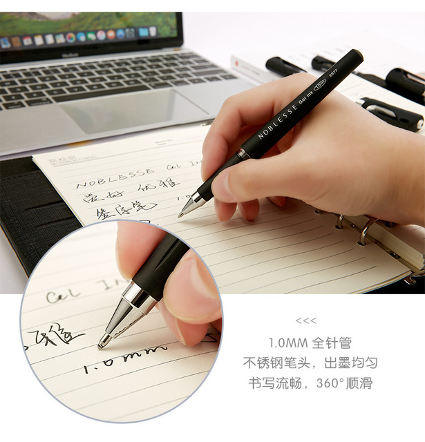 Pakiet 3 żelowych długopisów o dużej pojemności 1.0mm - pióra biznesowe, do pisania w biurze i szkole - Wianko - 14