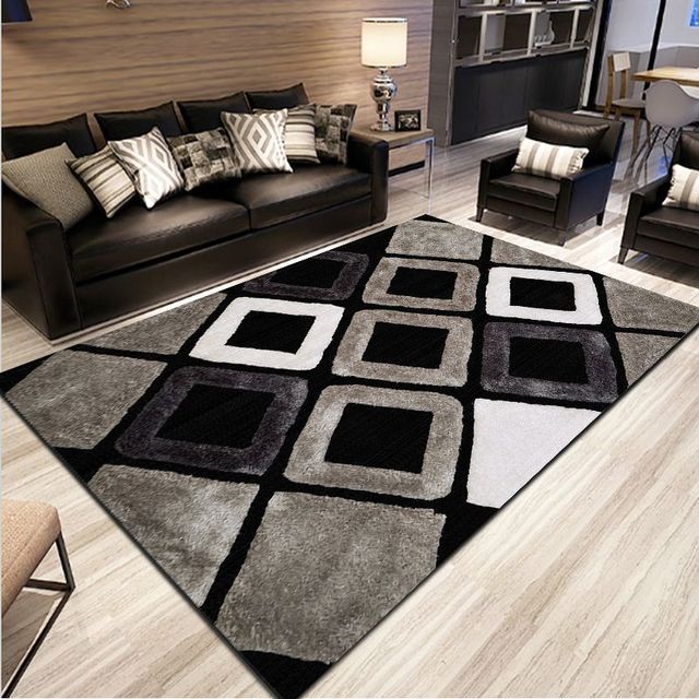 Nowoczesny dywan abstrakcyjny do salonu i sypialni w japońskim i koreańskim stylu z geometrycznym wzorem Kawaii Mat Home Ta - Wianko - 3