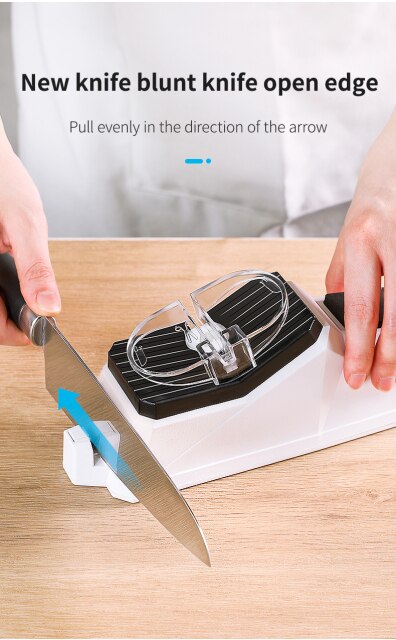 Nowa biała elektryczna ostrzałka do noży USB Recharge - narzędzie kuchenne, specjalna ostrzałka dla kucharzy, nożyczki kuchenne - Wianko - 8