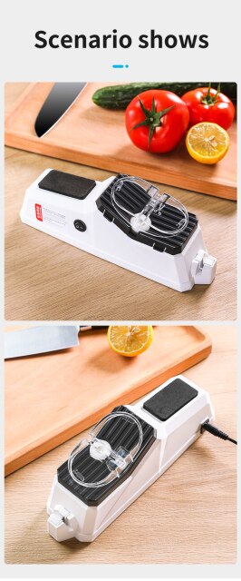 Nowa biała elektryczna ostrzałka do noży USB Recharge - narzędzie kuchenne, specjalna ostrzałka dla kucharzy, nożyczki kuchenne - Wianko - 13