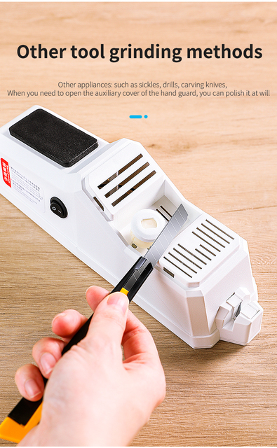 Nowa biała elektryczna ostrzałka do noży USB Recharge - narzędzie kuchenne, specjalna ostrzałka dla kucharzy, nożyczki kuchenne - Wianko - 23