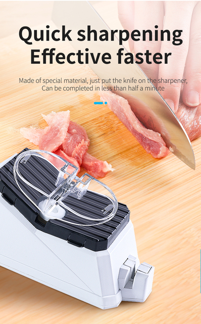 Nowa biała elektryczna ostrzałka do noży USB Recharge - narzędzie kuchenne, specjalna ostrzałka dla kucharzy, nożyczki kuchenne - Wianko - 18