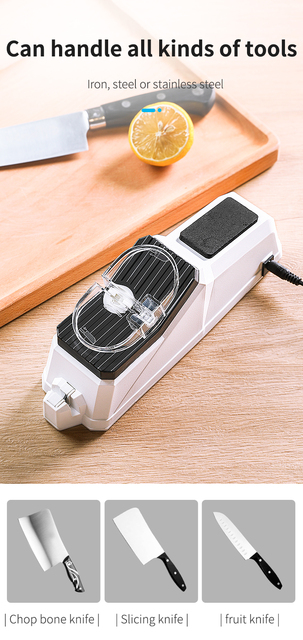 Nowa biała elektryczna ostrzałka do noży USB Recharge - narzędzie kuchenne, specjalna ostrzałka dla kucharzy, nożyczki kuchenne - Wianko - 20