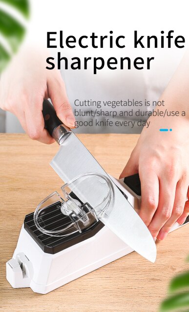Nowa biała elektryczna ostrzałka do noży USB Recharge - narzędzie kuchenne, specjalna ostrzałka dla kucharzy, nożyczki kuchenne - Wianko - 1