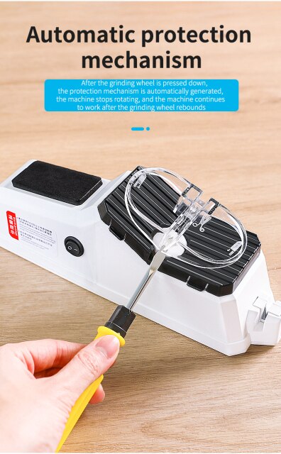 Nowa biała elektryczna ostrzałka do noży USB Recharge - narzędzie kuchenne, specjalna ostrzałka dla kucharzy, nożyczki kuchenne - Wianko - 10