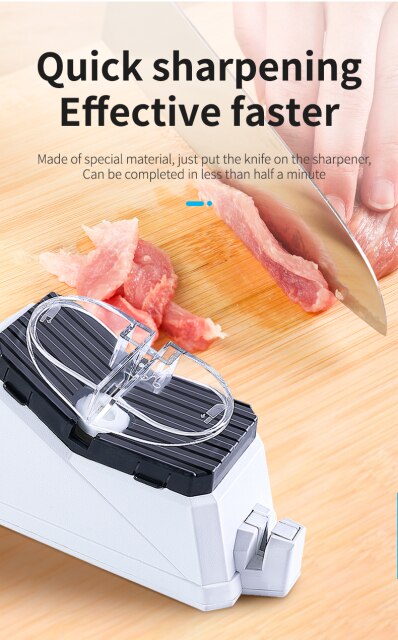 Nowa biała elektryczna ostrzałka do noży USB Recharge - narzędzie kuchenne, specjalna ostrzałka dla kucharzy, nożyczki kuchenne - Wianko - 4