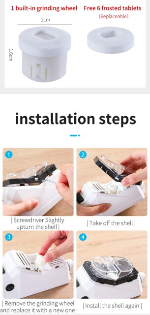 Nowa biała elektryczna ostrzałka do noży USB Recharge - narzędzie kuchenne, specjalna ostrzałka dla kucharzy, nożyczki kuchenne - Wianko - 12
