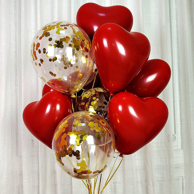30 sztuk rubinowo czerwonych balonów - złote, czerwone, srebrne balony do konfetti, chromowane, metalowe, lateksowe balony - dekoracja ślubna, urodzinowa - Wianko - 14