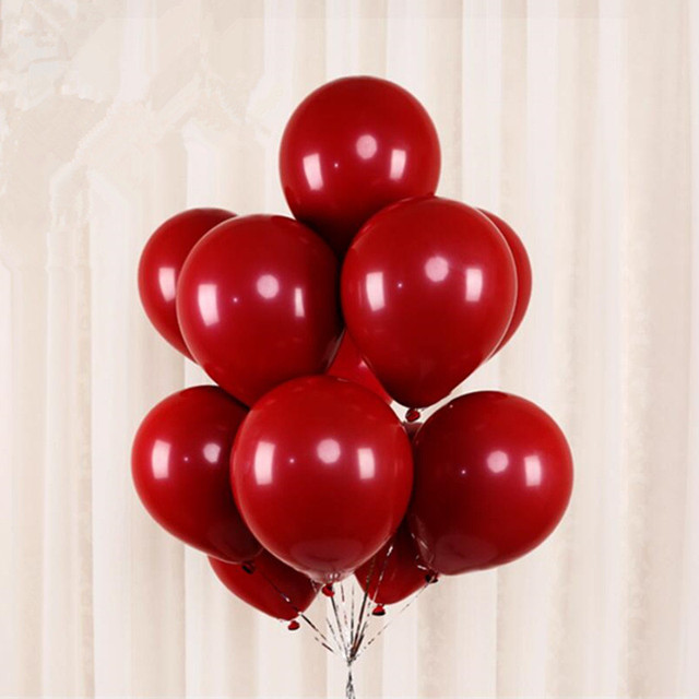 30 sztuk rubinowo czerwonych balonów - złote, czerwone, srebrne balony do konfetti, chromowane, metalowe, lateksowe balony - dekoracja ślubna, urodzinowa - Wianko - 2