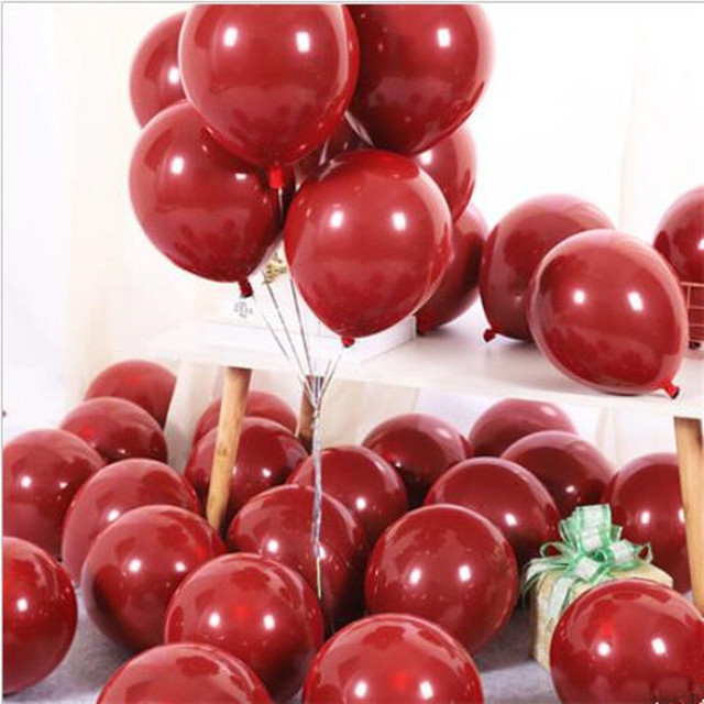 30 sztuk rubinowo czerwonych balonów - złote, czerwone, srebrne balony do konfetti, chromowane, metalowe, lateksowe balony - dekoracja ślubna, urodzinowa - Wianko - 4